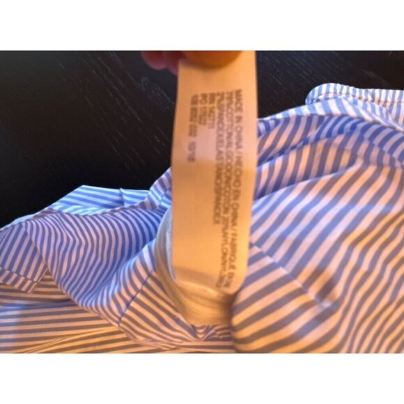 Jason Wu/Eloquii Blue & White Striped Off-The-Shoulder Blouse Size 24 - Picture 4 of 4